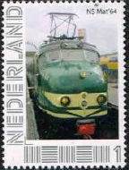 personalised stamp of The Netherlands with trains, trams, stations etc